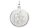Runder Anhänger JOBO "Schutzpatron Christophorus", silber (silber 925), Schmuckanhänger, Damen, Silber 925 (Sterlingsilber), rund 925 Silber