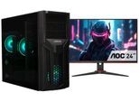CAPTIVA Gaming-PC-Komplettsystem "Advanced Gaming R83-200 TFT Bundle", Energieeffizienz: F (A-G), schwarz, Microsoft Windows 11 Home (64 Bit), 16 GB RAM 1.000 GB SSD, Computer_Komplettsysteme