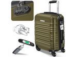 KESSER® Reisekoffer Hartschalen-Koffer Inkl. Kofferwaage + Gepäckanhänger Trolley Gepäck Rollkoffer Zahlenschloss 4 Rollen ABS-Hartschale Teleskopgriff