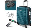 KESSER® Reisekoffer Hartschalen-Koffer Inkl. Kofferwaage + Gepäckanhänger Trolley Gepäck Rollkoffer Zahlenschloss 4 Rollen ABS-Hartschale Teleskopgriff