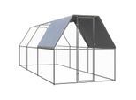 VidaXL Hühnerkäfig / Freilaufgehege mit Teilüberdachung 2 m, 6 m, 2 m