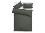 Bettwäsche BRUNO BANANI "Jassen", grau (grün, anthrazit), B/L: 135cm x 200cm, 1 Stk., 1 Stk., Renforcé, B/L: 80cm x 40cm, 2 Stk., Renforcé, Obermaterial: 100% Baumwolle, Bettwäsche, Bettwäsche, moderne Bettwäsche aus Baumwolle, Bettwäsche mit Streifen-Design