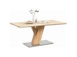 Livetastic Esstisch, Buche, Holz, Metall, Kernbuche, massiv, rechteckig, eckig, Säule, 90x76x180 cm, Esszimmer, Tische, Esstische