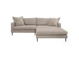 P & B Ecksofa, Hellbraun, Textil, Ottomane rechts, L-Form, 268x193 cm, Rücken echt, Wohnzimmer, Sofas & Couches, Wohnlandschaften, Ecksofas