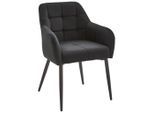 Livetastic Armlehnstuhl , Schwarz, Dunkelgrau , Metall, Textil , Füllung: Schaumstoff , Rundrohr , 60x82x60 cm , Esszimmer, Stühle, Polsterstühle
