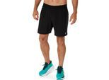 Laufshorts ASICS "ROAD 7IN SHORT", Herren, Gr. XXL, N-Gr, grau (performance schwarz, graphite grau), Stoff, Obermaterial: 100% Polyester, unifarben, Hosen