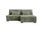 Carryhome Ecksofa, Olivgrün, Holz, Buche, Hartholz, 3-Sitzer, Füllung: Polyurethan (PUR),Polyurethan (Pur), Ottomane rechts, L-Form, 210x146 cm, Made in EU, Liegefunktion, Rücken echt, haustierfreundlicher Bezug, Wohnzimmer, Sofas & Couches, Wohnlandschaften, Ecksofas