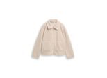 TOM TAILOR Damen Sweatjacke aus Teddyfleece, beige, Meliert, Gr. M