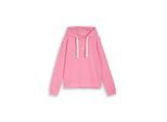 TOM TAILOR DENIM Damen Hoodie Sweatshirt mit Stickerei, rosa, Uni, Gr. M