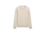 TOM TAILOR Herren Strickpullover aus Baumwolle, beige, Gestreift, Gr. M