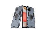 Hurtel Ring Armor Case Kickstand Tough Rugged Cover for Samsung Galaxy A42 5G Blue