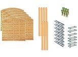 Dichtzaun TETZNER & JENTZSCH "Madison 4", grün (grün, braun), H:180cm, Massivholz, Stahl, Zaunelemente, 6 Elemente, LxH: 1143x180 cm