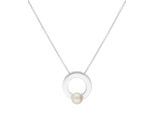 Kette mit Anhänger VIVANCE "button pearl", silber (silber 925), Halsketten, Damen, Silber 925 (Sterlingsilber)