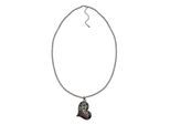 Kette mit Anhänger STEUER "Metall matt Glasstein grau", schwarz, Halsketten, Damen, 48,5cm, Metall, L: 82, matt