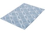 Badematte KLEINE WOLKE "Twin" Gr. 1, blau, H:15mm, Polyester, Badematten, Badematte, Badteppich, modernes Design, leichter Hoch-Tief Effekt, waschbar