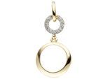Kettenanhänger JOBO "Anhänger mit Zirkonia", gelb (gelbgold 375), Schmuckanhänger, Damen, Gelbgold 375, Kettenanhänger, 375 Gold