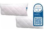 Microfaserkissen JEKATEX "Antibac", weiß, B:40cm L:80cm, Bezug: 100% Polyester. Füllung: 100% Polyester, Kopfkissen, Kopfkissen 40x80, 80x80 cm, im Einzel- oder Doppelpack