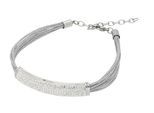 Armband VIVANCE "Kristalle", grau (stahlgrau), Armbänder, Damen, Edelstahl, Armband