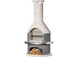 Grillkamin BUSCHBECK "Wellington", grau (weiß, anthrazit), B:115cm H:208cm T:70cm, Grills, BxTxH: 115x70x208 cm