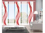 Schiebegardine HOME WOHNIDEEN "OPALIA 5ER SET" Gr. 1, rot, B:60cm H:245cm, Microfaser, Polyester, Gardinen, HxB: 245x60