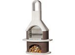 Grillkamin BUSCHBECK "Milano", braun (weiß, braun), B:110cm H:203cm T:65cm, Grills, BxTxH: 110x65x203 cm