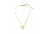 Kette mit Anhänger "Schleife", Damen, Gr. onesize, gold (golden), COLLEZIONE ALESSANDRO, Basic, Halsketten, mit filigraner Schleife, golden