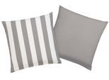 Kissenbezug OTTO HOME "Greta", grau, B:40cm L:40cm, Renforcé, Obermaterial: 100% Baumwolle, Kissenbezüge, Kissenbezug, Kissenhülle mit Wendeoptik, OEKO-TEX und Made in Green zertifiziert