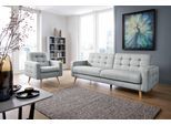 3-Sitzer EXXPO - SOFA FASHION "Nappa, Schlafsofa, bequem, zeitloses Design, L-Form", grau (hellgrau), B:222cm H:87cm T:78cm, Struktur ( 100% Polyester), Sofas, tolle Detailverarbeitung, mit Bettfunktion und Bettkasten