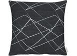 Dekokissen APELT "Vio" Gr. 1, grau (anthrazit, gemustert), B:45cm H:5cm L:45cm, Leinen, Polyester, Dekokissen_Sitzkissen_Kissenhüllen, Kissenhülle mit Füllung, 1 Stück
