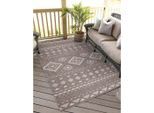 Teppich CARPET CITY "In-& Outdoorteppich Santorini 435, 3D-Effekt, Boho-Look", braun, B:160cm H:5mm L:230cm, Polypropylen, Teppiche, Teppich, Wetterfest & UV-beständig für Terrasse, Balkon, Küche, Flur