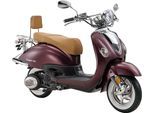 Motorroller LUXXON "LuXXon Cruiser Motorroller (80 km/h), 125 ccm", coffee, Motorroller, ohne Topcase, 80 km/h, Euro 5+, EFI, 7,1 PS, Retro-Design, Staufach, Roller, Scooter, Chopper, B:88cm H:109cm L:187,5cm