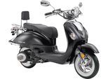 Motorroller LUXXON "LuXXon Cruiser Motorroller (80 km/h), 125 ccm", schwarz, Motorroller, ohne Topcase, 80 km/h, Euro 5+, EFI, 7,1 PS, Retro-Design, Staufach, Roller, Scooter, Chopper, B:88cm H:109cm L:187,5cm