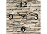 Wanduhr ARTLAND "Braune alte Ziegelmauer", beige (natur), B:30cm H:30cm T:0,3cm, Wanduhren, Wanduhr, wahlweise mit Quarz- oder Funkuhrwerk, lautlos ohne Tickgeräusche
