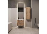 Waschtisch WELLTIME "TIBU mit Waschbecken. 2 Schubladen. 2 Breiten (60/80cm) und 4 Farben", eiche, B:61cm H:53cm T:47cm, Waschtische, Waschtisch, Badschrank mit Waschbecken, Softclose, Maße B/H/T: 61/53/47 cm