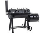 Smoker TEPRO "Indianapolis", schwarz, B:184cm H:153cm T:88cm, Grills, BxTxH: 184x88x153 cm, 155 kg