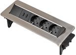 Steckdosenleiste BRENNENSTUHL "Indesk Power USB-Charger", schwarz (silber, schwarz), B:13cm H:32cm T:12cm, Steckdosenleisten, mit 2 USB Ladebuchsen
