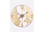 Wanduhr HEINE HOME, gold (goldfarben), Wanduhren, B/H/T: 60cm x 60cm x 2,5cm, Wanduhr, B:60cm H:60cm T:2,5cm