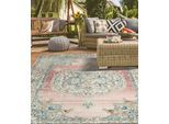Teppich MERINOS "Salsa Outdoor 20053", pink, B:140cm H:4mm L:200cm, Polypropylen (PP), Teppiche, Teppich, In- und Outdoor geeignet, Außenbereich, Balkon, robust, Vintage