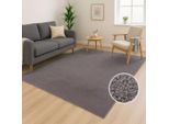Teppich CARPET CITY "CALMA 200", grau, B:200cm H:14mm L:280cm, Obermaterial: 100% Polyester, Teppiche, Teppich, Kurzflor, Waschbar, Anti-Rutsch, ideal für Wohnzimmer, Schlafzimmer