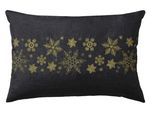 Kissenbezug DREAMS "Schneeflocke, Weihnachtsdeko", grau (grau, goldfarben), B:40cm L:60cm, Polyester, Obermaterial: 100% Polyester, Kissenbezüge, Kissenbezug, mit aufwendiger Stickerei, 40x60 cm