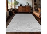 Teppich AYYILDIZ TEPPICHE "SAHARA 1113", silber (silberfarben), B:140cm H:12mm L:200cm, Polypropylen, Teppiche, Teppich, Läufer / Pflegeleicht / Strapazierfähig / Trend Colors/ Wohnzimmer