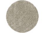 Hochflor-Teppich AYYILDIZ TEPPICHE "SYDNEY 3000", beige (natur), H:30mm Ø:120cm, Polypropylen (PP), Teppiche, Shaggy, Langflor, uni, auch rechteckig, Wohnzimmer