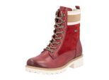 Schnürstiefelette REMONTE "Remonte Stiefelette Leder", Damen, Gr. 39, beige (rot, beige), Leder, Schuhe Schnürstiefelette