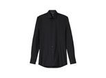 Businesshemd OLYMP "OLYMP No. Six 24/Seven, super slim, Modern Kent", Herren, Gr. 36, Normaler Arm, schwarz, 64% Baumwolle, 27% Polyester, 9% Elasthan, Hemden