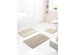 Badematte Gr. 1, beige (perlmutt), WC-Vorleger rechteckigmit Ausschnitt (50cm x 60cm), 1 Stk., Badematten, Badematte