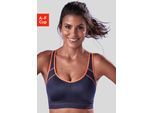 Sport-BH LASCANA ACTIVE, Damen, Gr. 75, Cup A, blau (nachtblau), Microtouch, Obermaterial: 76% Polyamid, 24% Elasthan, BHs Sport-BH, mit integrierten Schalen im Cup
