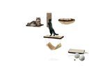 Rohrschneider Katzen-Kletterwand Katzenmöbel für die Wand 6-tlg in beige mit Gratis-Spielballset