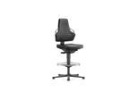 bimos Arbeitsdrehstuhl Nexxit Bodengleiter+Fußring Kunstlederpolster schwarz 570-820mm ; Interstuhl (9031-MG01-3285)