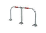Schake Parkplatzsperrbügel 472Z, umklappbar, Höhe ca. 450 mm, Breite ca. 850 mm, verzinkt, + Profilzylinderschloß, zum Aufdübeln + Befestigungsmateria)