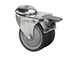 BS Rollen Doppelrolle B121.A85 mit Totalfeststeller Rad Ø 75mm Gummi (B121.A85.075)